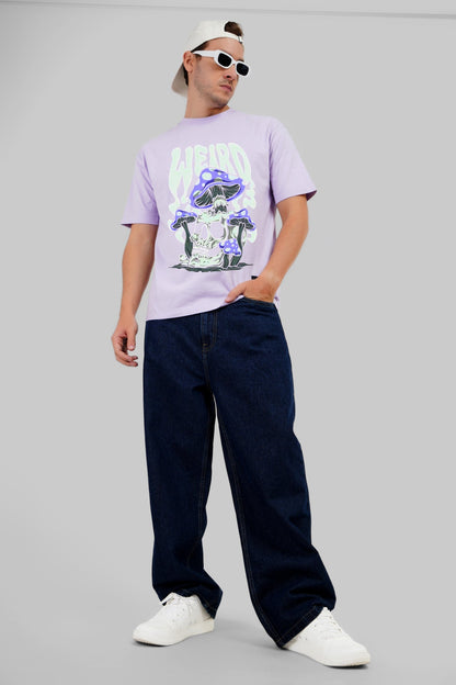 Weird Mushrooms Lavender Oversized Fit T-Shirt Men