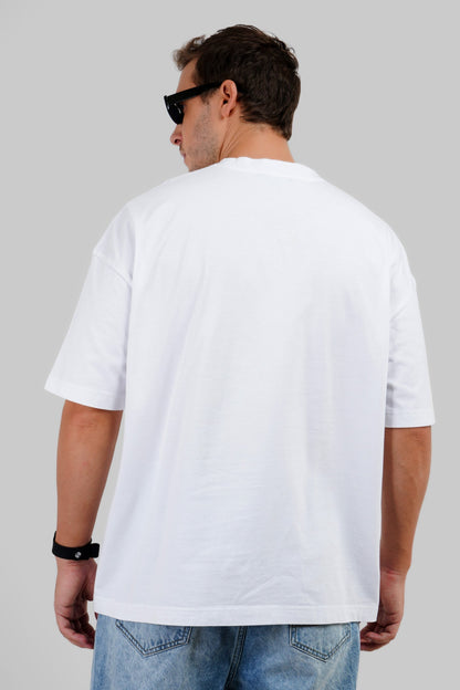 Invisible Gecko White Baggy Fit T-Shirt Men