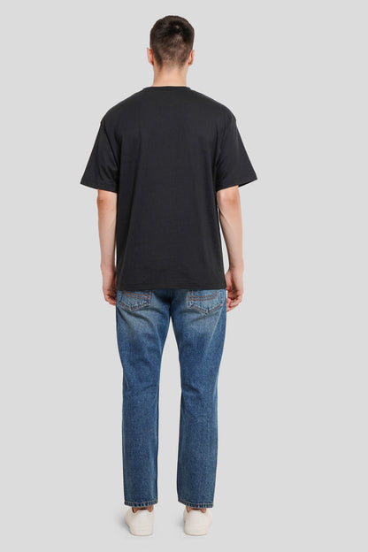 Full Throttle Race Black Oversized Fit T-Shirt Men