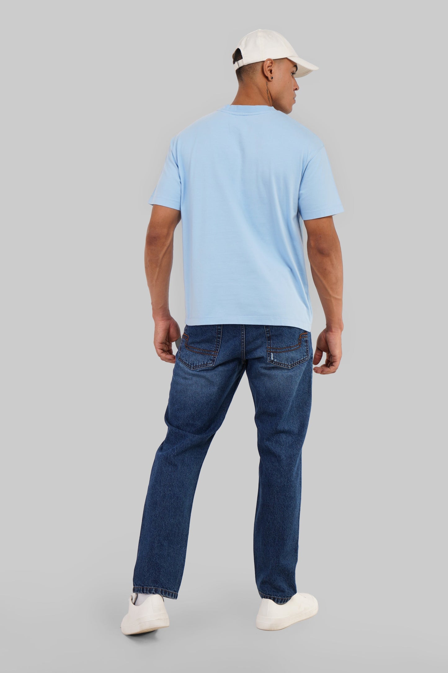 Marmoris Sea Sky Blue Oversized Fit T-Shirt Men