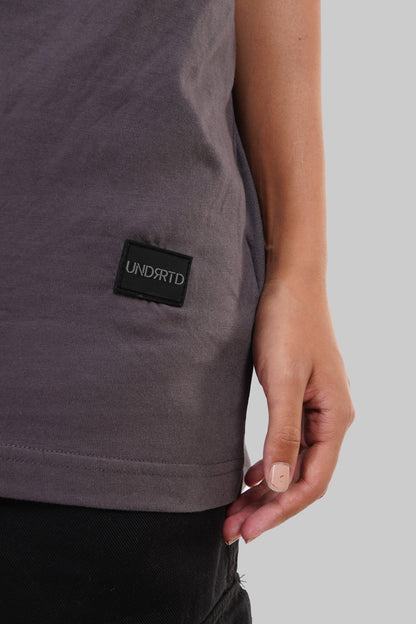 Trust Issue Dark Grey Baggy Fit T-Shirt Women