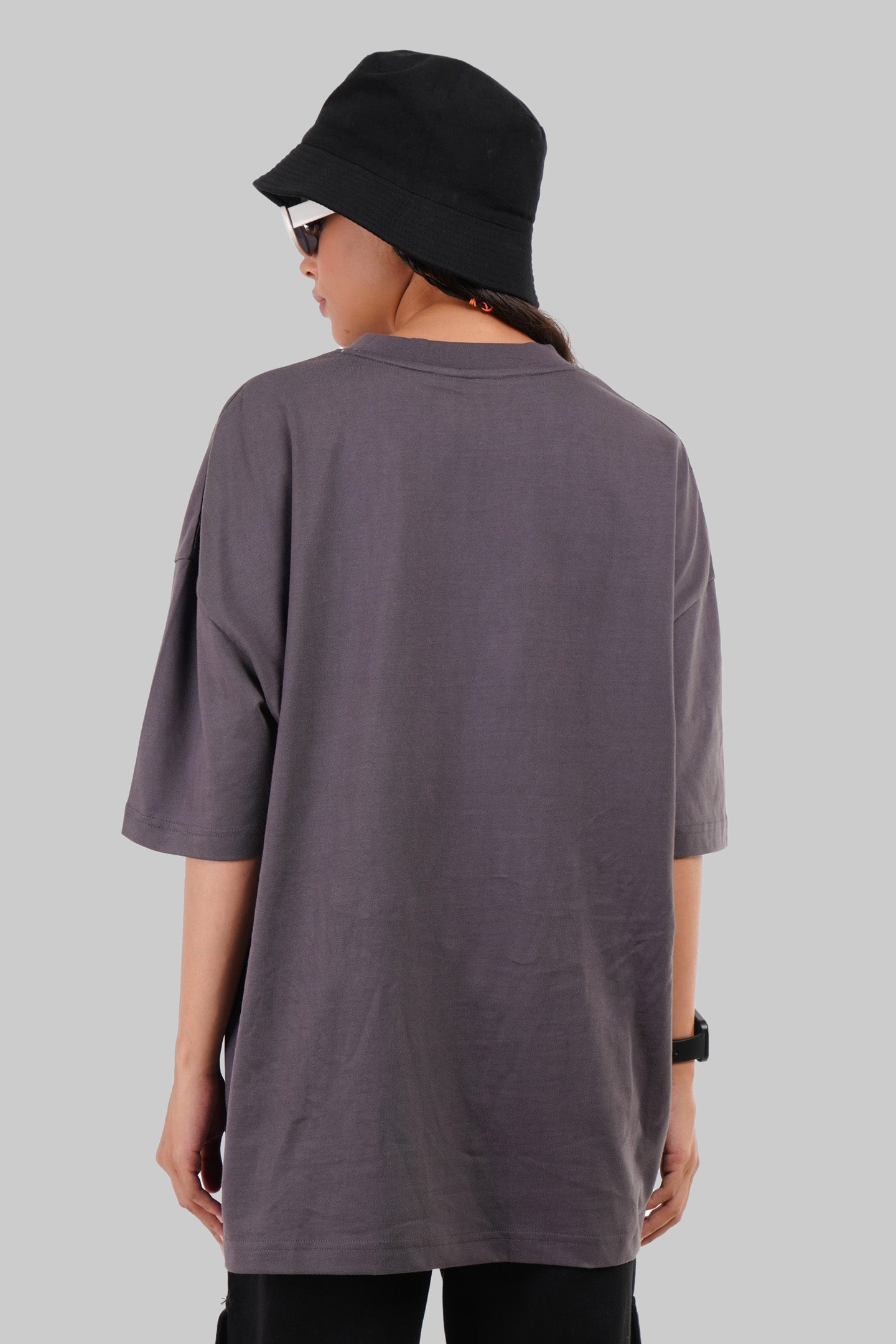 Trust Issue Dark Grey Baggy Fit T-Shirt Women