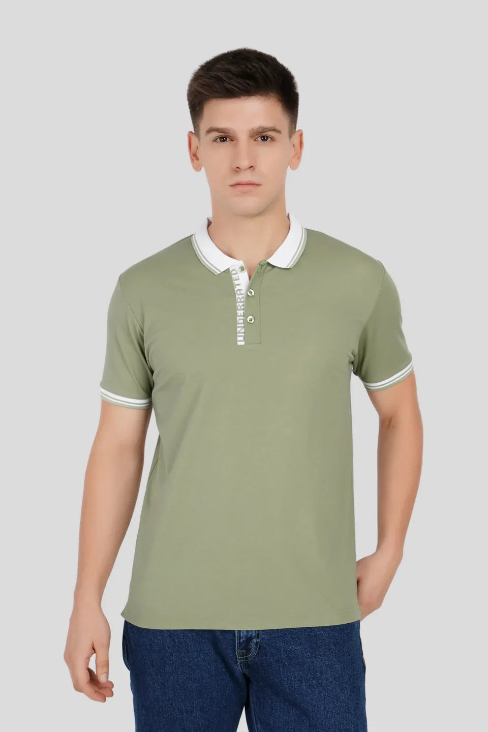 Pack of 3 Contrast Collar Polo T-shirt combo -Blue/Light Green/ Black