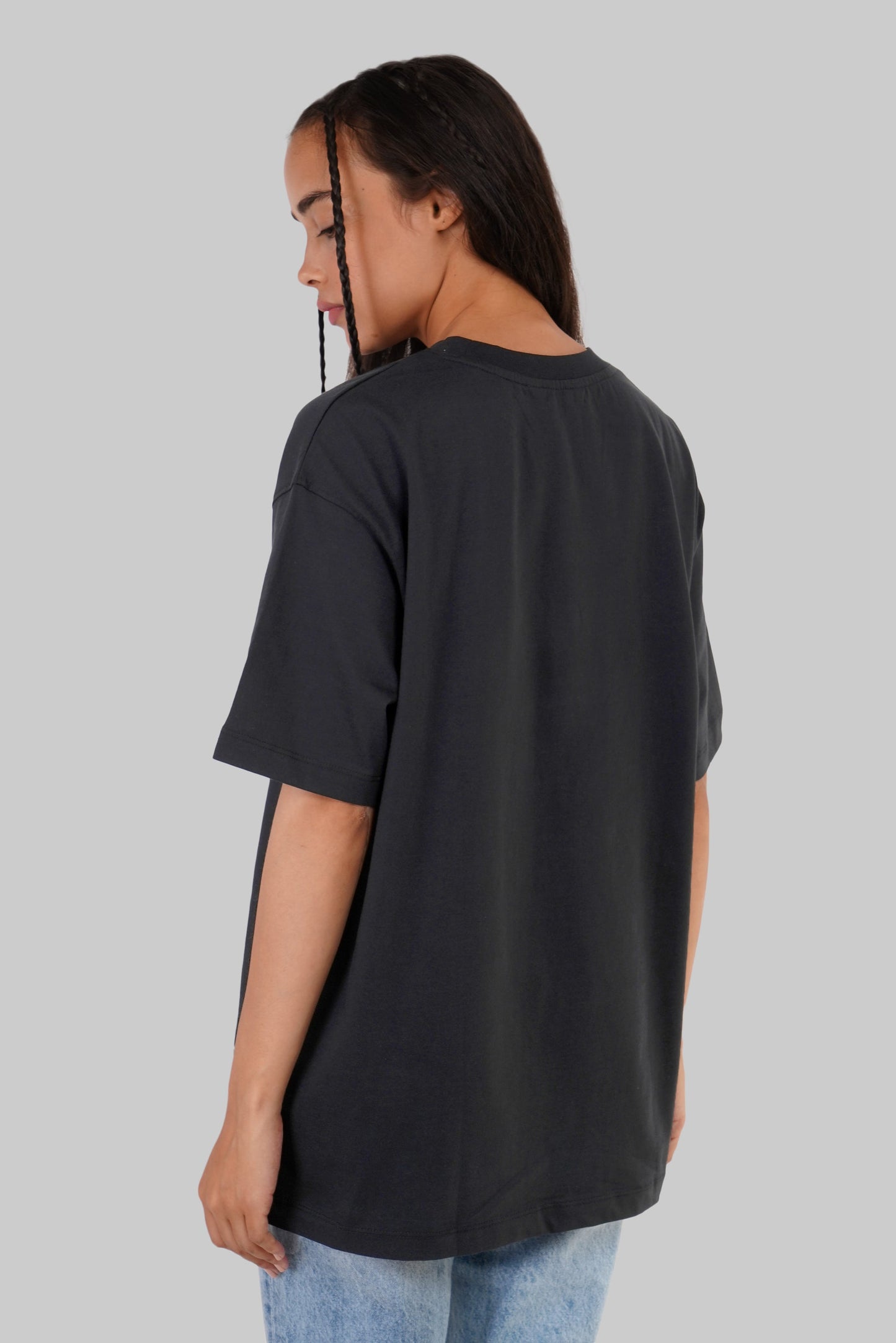 Vibes Black Oversized Fit T-Shirt Women