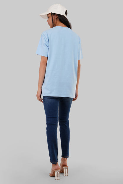 Bloom Evolve Sky Blue Boyfriend Fit T-Shirt Women