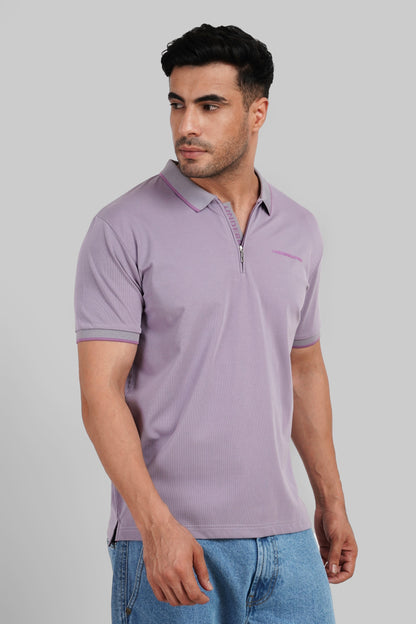 Men's Polo Neck T-shirt Combo - Pack of 2 Solid Essentials Green and Lavender