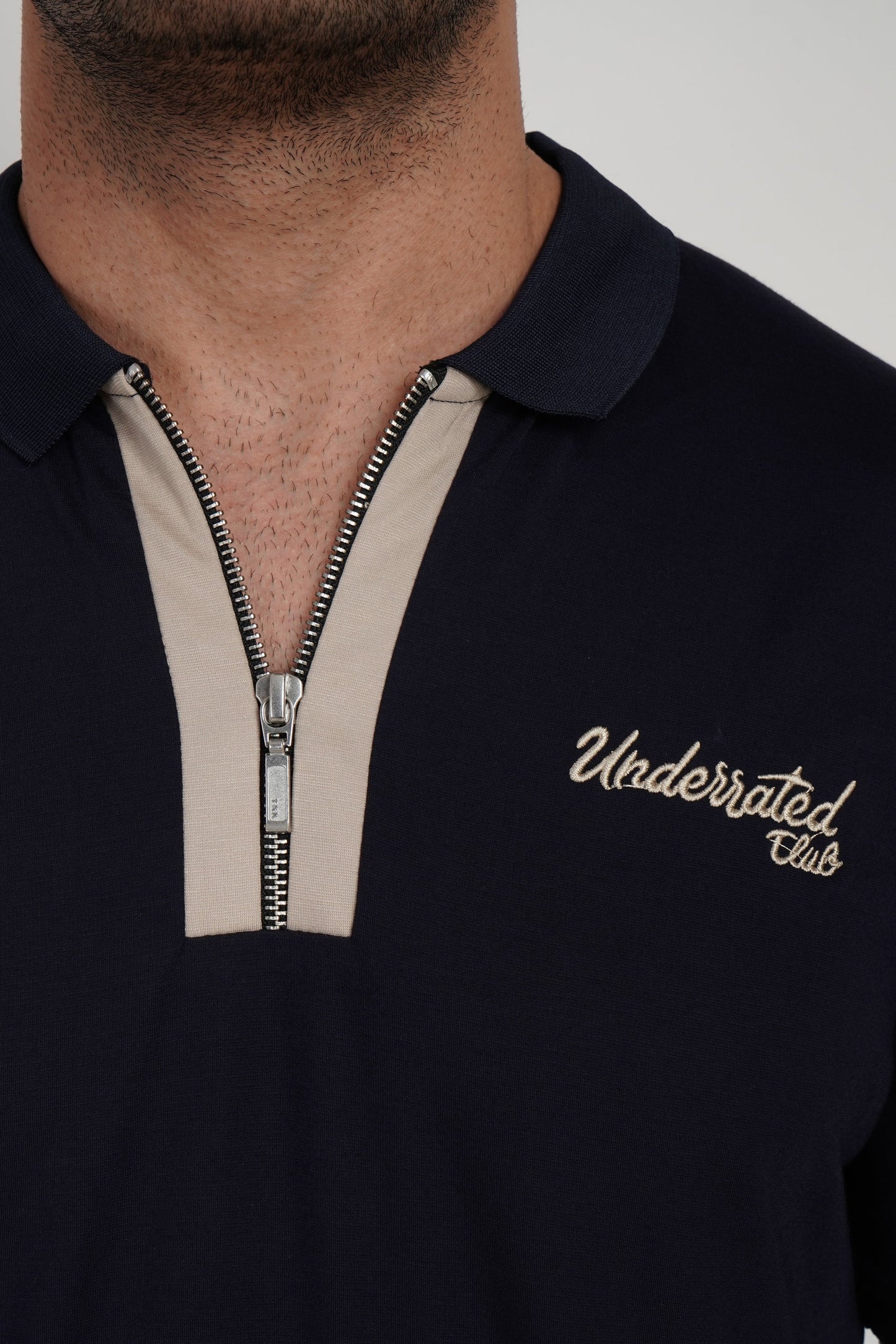 Men's Polo Neck T-shirt Combo - Pack of 2 Underrated Essentials - Beige and Navy