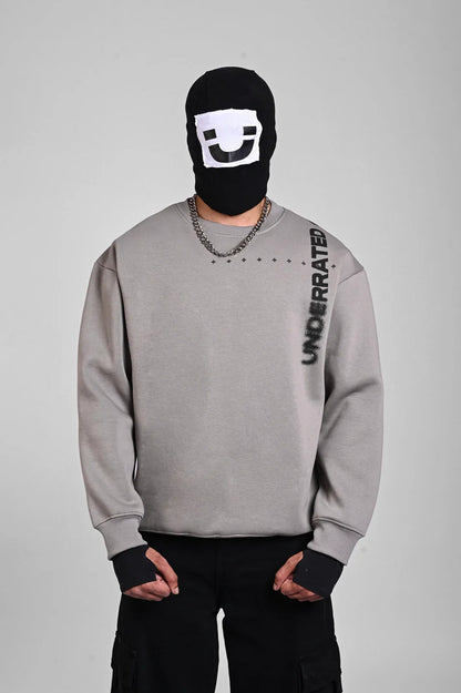 Grey Oversized Graphic Sweatshirt