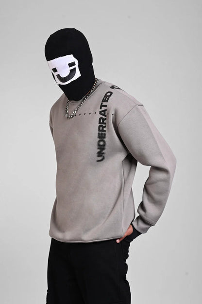 Grey Oversized Graphic Sweatshirt