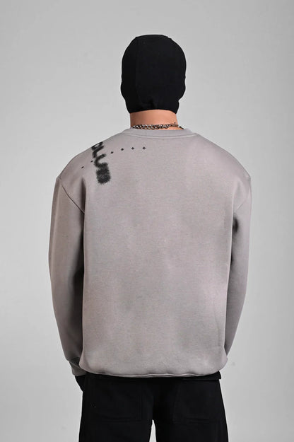 Grey Oversized Graphic Sweatshirt