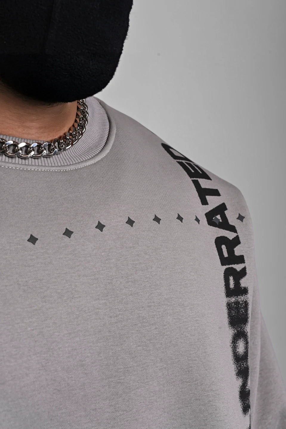 Grey Oversized Graphic Sweatshirt
