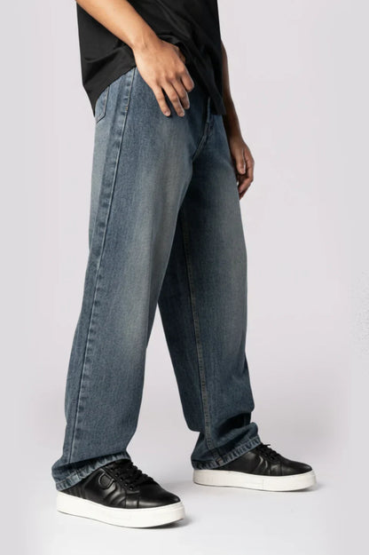 Vintage Blue Men's Baggy Fit Jeans
