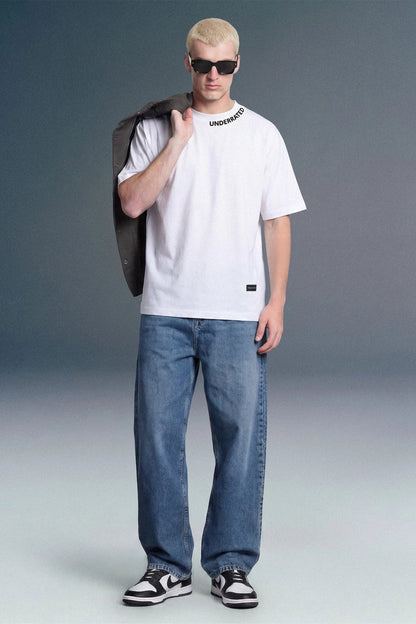 Underrated Curve White Oversized T-shirt