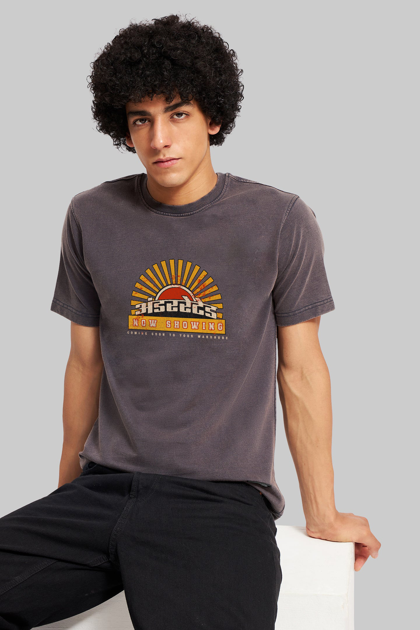 Showtime Grey Acid Washed T-Shirt Men