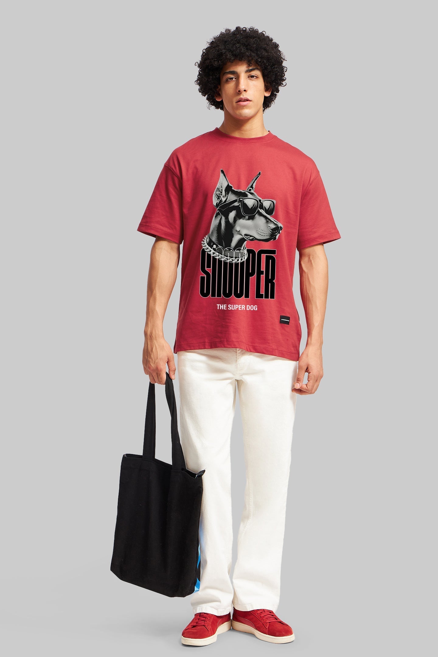 Snooper Dog Red Oversized Fit T-Shirt Men