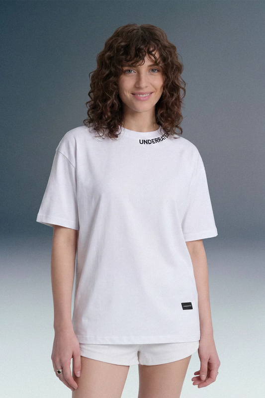 Underrated Curve White Oversized T-shirt