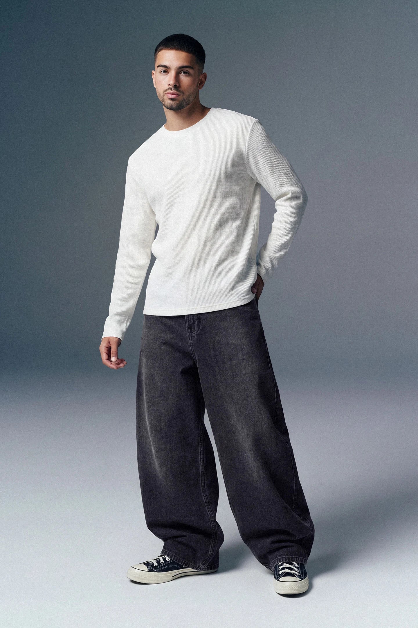 Faded Black Men's Baggy Jeans