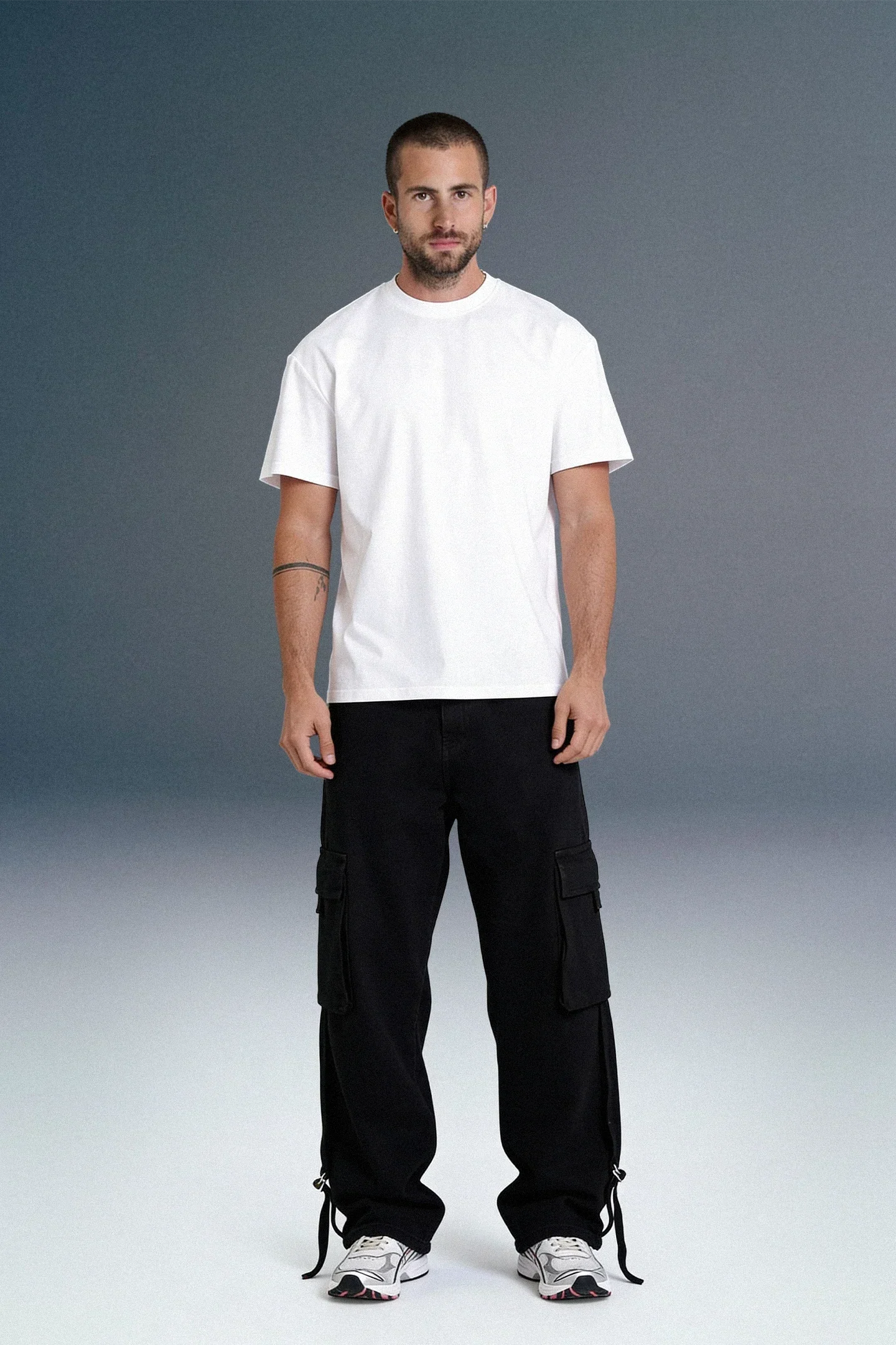 Deep Black Men's Baggy Cargo jeans