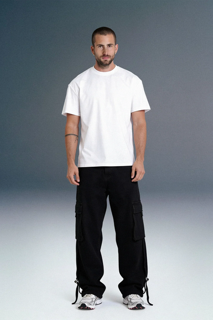 Deep Black Men's Baggy Cargo jeans